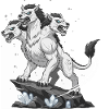 Three-headed monster wolf