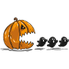 Pumpkin Stalks Halloween Ghosts