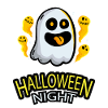 Cute Haunted Ghost Halloween Night