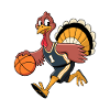 Thanksgiving Turkey Playing Basketball