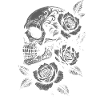Gothic Rose Skull Rock Graphic