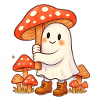 Fantôme avec un parapluie - un champignon