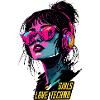 Neon Techno Girl Portrait
