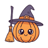 Kawaii Witch Pumpkin