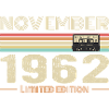 November 1962 Vintage Birthday Retro Tee