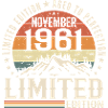 November 1961 Unique Retro Birthday
