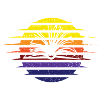 Rainbow Sun Ribbon Retro