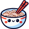 Kawaii ramen bowl with chopsticks