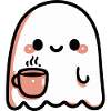 Smiling Ghost and Pastel Coffee