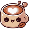 Cute cartoon heart latte mug