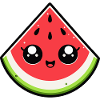 Pastèque kawaii sourire éclatant