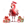 Flamingo zu Weihnachten. Weihnachtsgeschenk