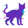 Glitch Cat Cyberpunk – Vaporwave retro de los 90