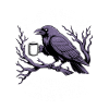 F-Caw-F Coffee Pun Raven Motif