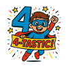 4 Tastic Superhero Fourth Birthday Boy