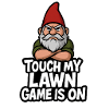 Garden Gnome Threatening Touch Lawn