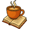 Coffee Over Book Illustration