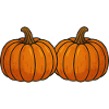Two pumpkins in the autumn light