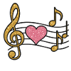 Herz Melodie Glitzer Gold