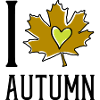 Heart in the autumn leaf