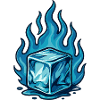Burning Frozen Block – Flame Art