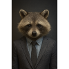 Raton laveur en costume – style business