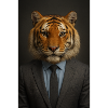 Tiger in a suit office chic