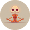 Skeleton Meditation Pose in Orange