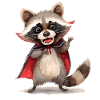 Lustiger Dracula-Waschbär – Halloween Design