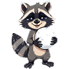 Raccoon with a big snowball