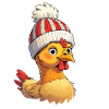 Chick with knitted hat