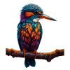 Bunter Eisvogel auf Ast