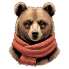 Bear with red scarf