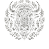 European Bison with Oak Wreath Art