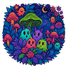 Neon Monster Freunde im Pilzwald