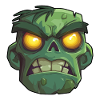 Scary zombie head