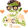 Zombie Gamer Retro Glasses