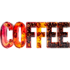 COFFEE – Glass letters with coffee beans