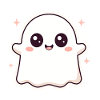 Kawaii Ghost with Glitter – Halloween Cute