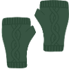 Green Cable Knit Pattern Fingerless Gloves