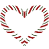 Candy Cane Striped Heart