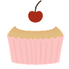 Pastel Cupcake with Cherry