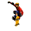 Skater Action Yellow Board Artwork