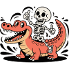 Skeleton Rider on Red Crocodile