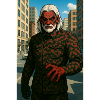 Crimson Mask in City Streets