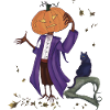 Dashing pumpkin in Purple Coat