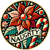 Naughty Floral Holiday Badge