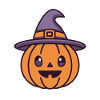 Pumpkin Witch in Hat