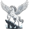 White Pegasus on Crystal Rock