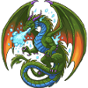 Blauw Groene Draak IJs Spuwer
